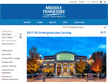Tablet Screenshot of catalog.mtsu.edu